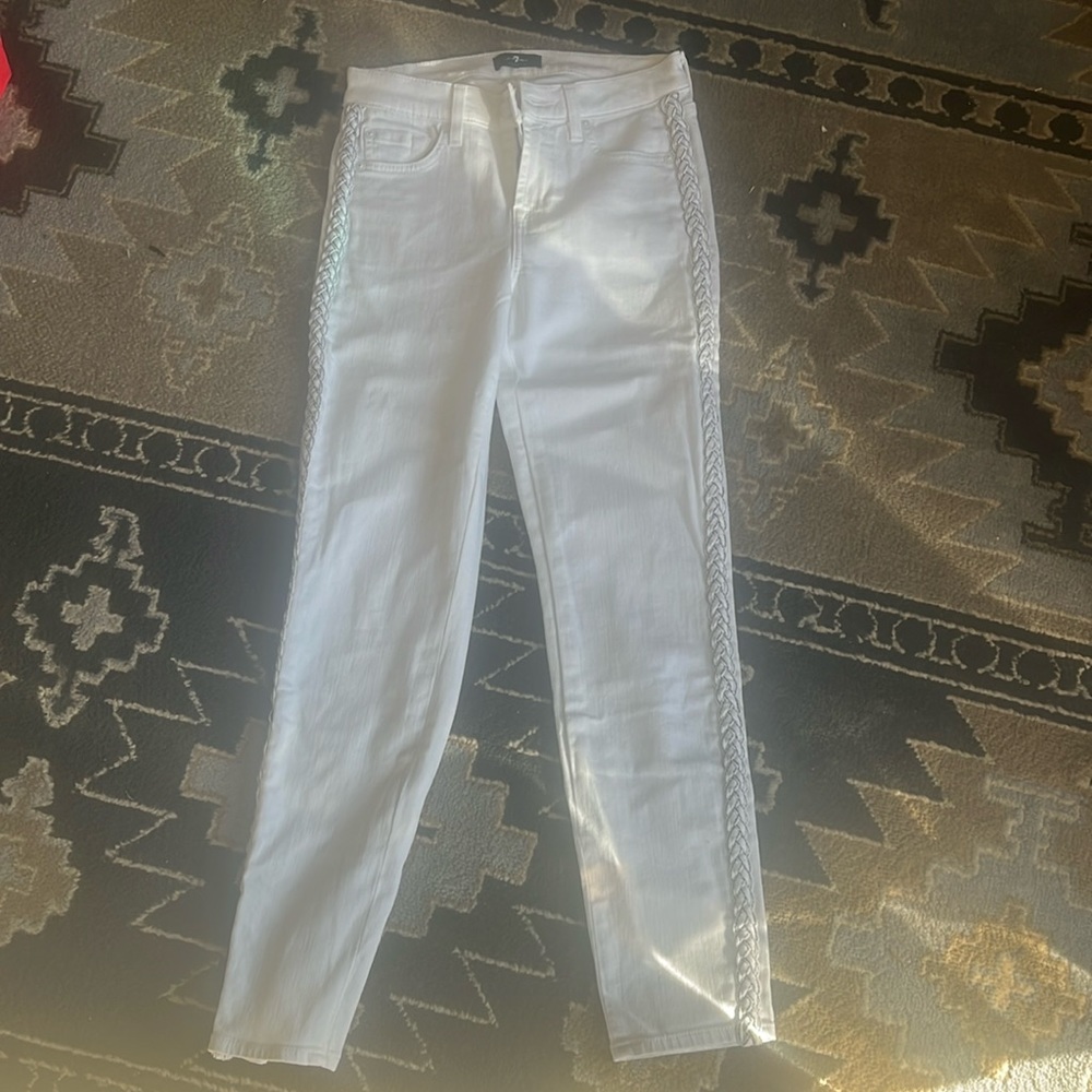 7 for all mankind white jeans